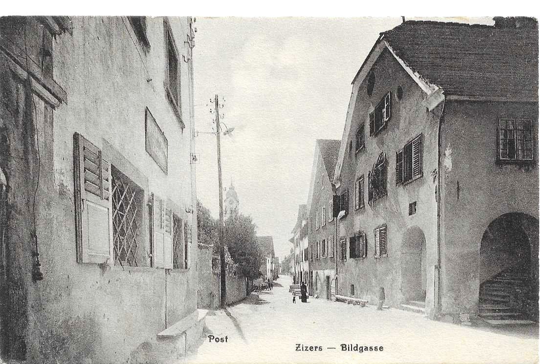 Ansichtskarten: AK ZIZERS POST BILDGASSE 1917 – Gebraucht aus Schlossrued von Aronliam