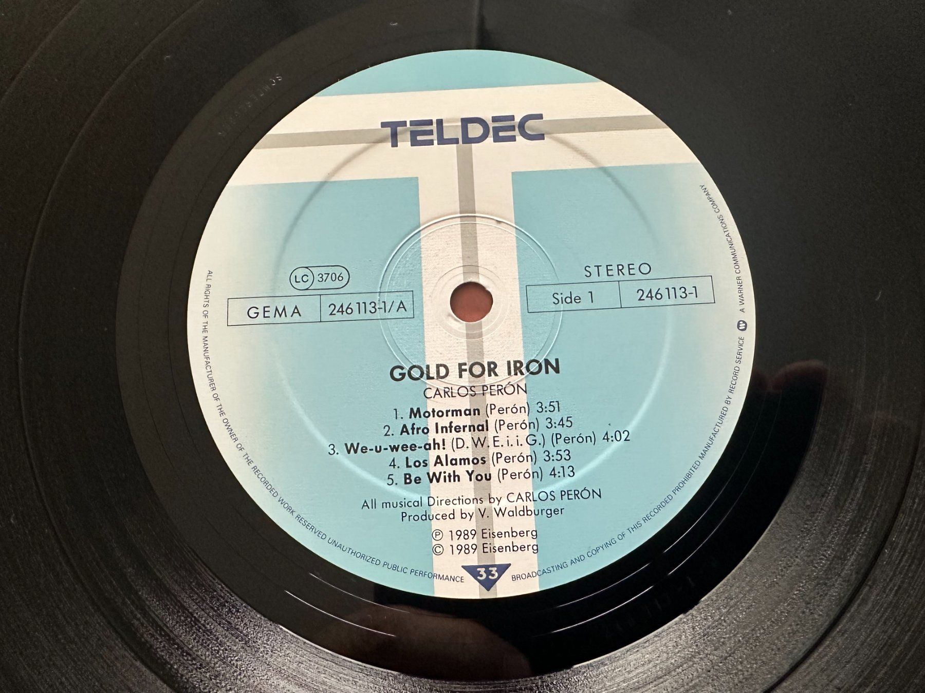 Dischi in vinile: CARLOS PERON / YELLO LP GOLD FOR IRON – Usato da Sion venduto da jaipur1401 4