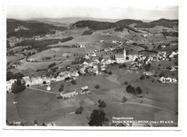 Schwellbrunn (AR) Kurort Dorfpartie Kirche Flugaufnahme 1952