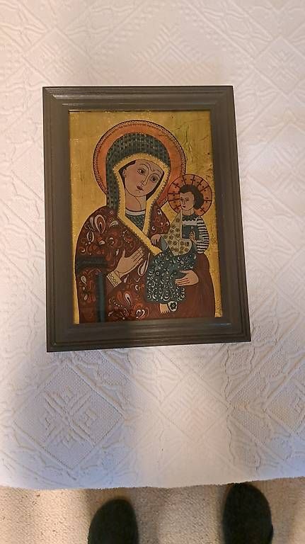 Poster & Bilder: Zwei alte Bilder mit Blattgold – Gebraucht aus Mülligen von Sidin 1