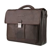 Damen Herren Leder Aktentasche Dunkelbraun / Business Tasche