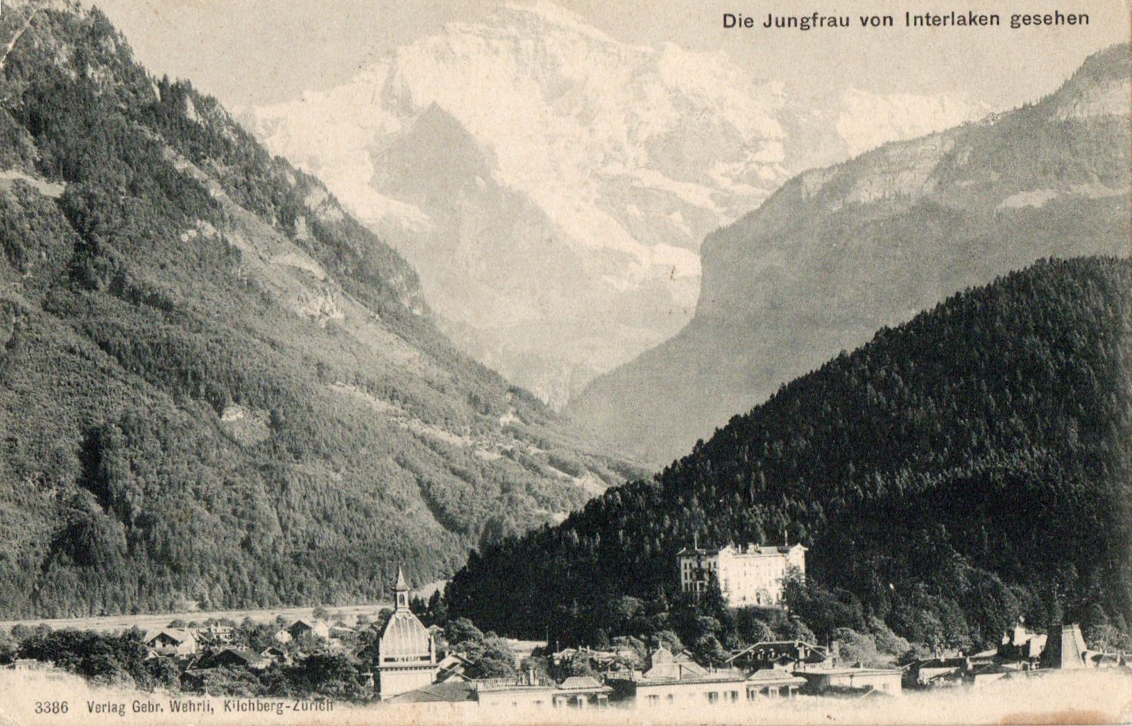 Ansichtskarten: Die Jungfrau vo Interlaken gesehen – Gebraucht aus Melano von pisonsdro