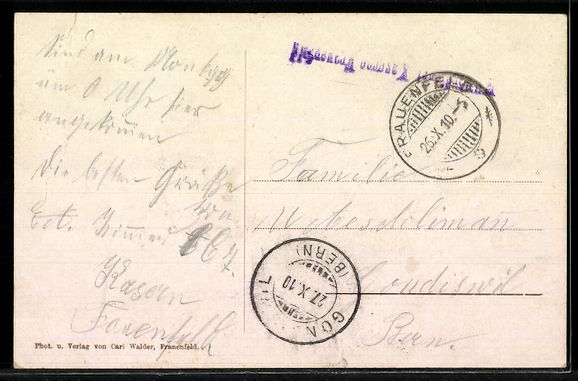 Cartoline postali: AK Frauenfeld, Kaserne – Usato da Berlin venduto da bartko-reher 1