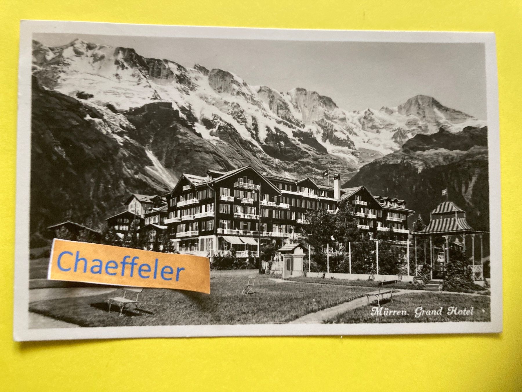 Cartoline postali: 1934 Wengen, Grand Hotel – Usato da Zürich venduto da Chaeffeler