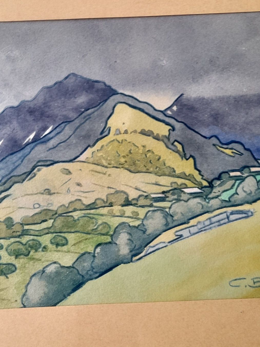 Dipinti: Aquarell Berglandschaft 1920 – Usato da Aeschi b.Spiez venduto da 52_wochen 3