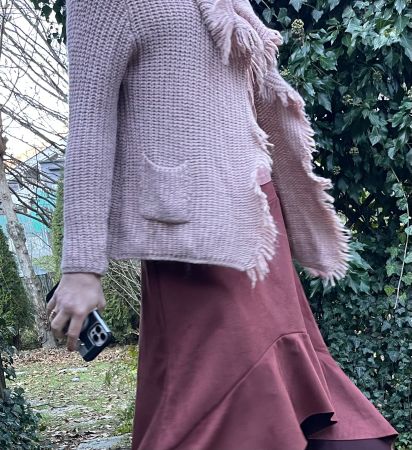 Lusso Cardigan di lana con alpaca in bel colore crema