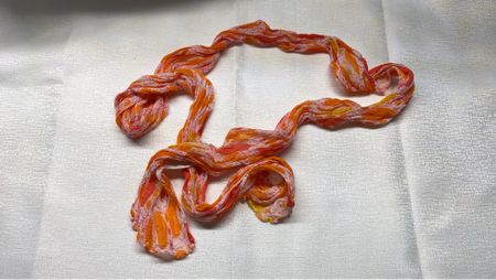 Leichter Sommerschal gemustert orange rosa gebraucht