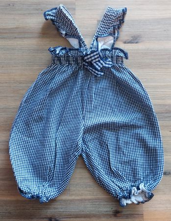 Latzhose Grösse 62 Vichy Karomuster Blau