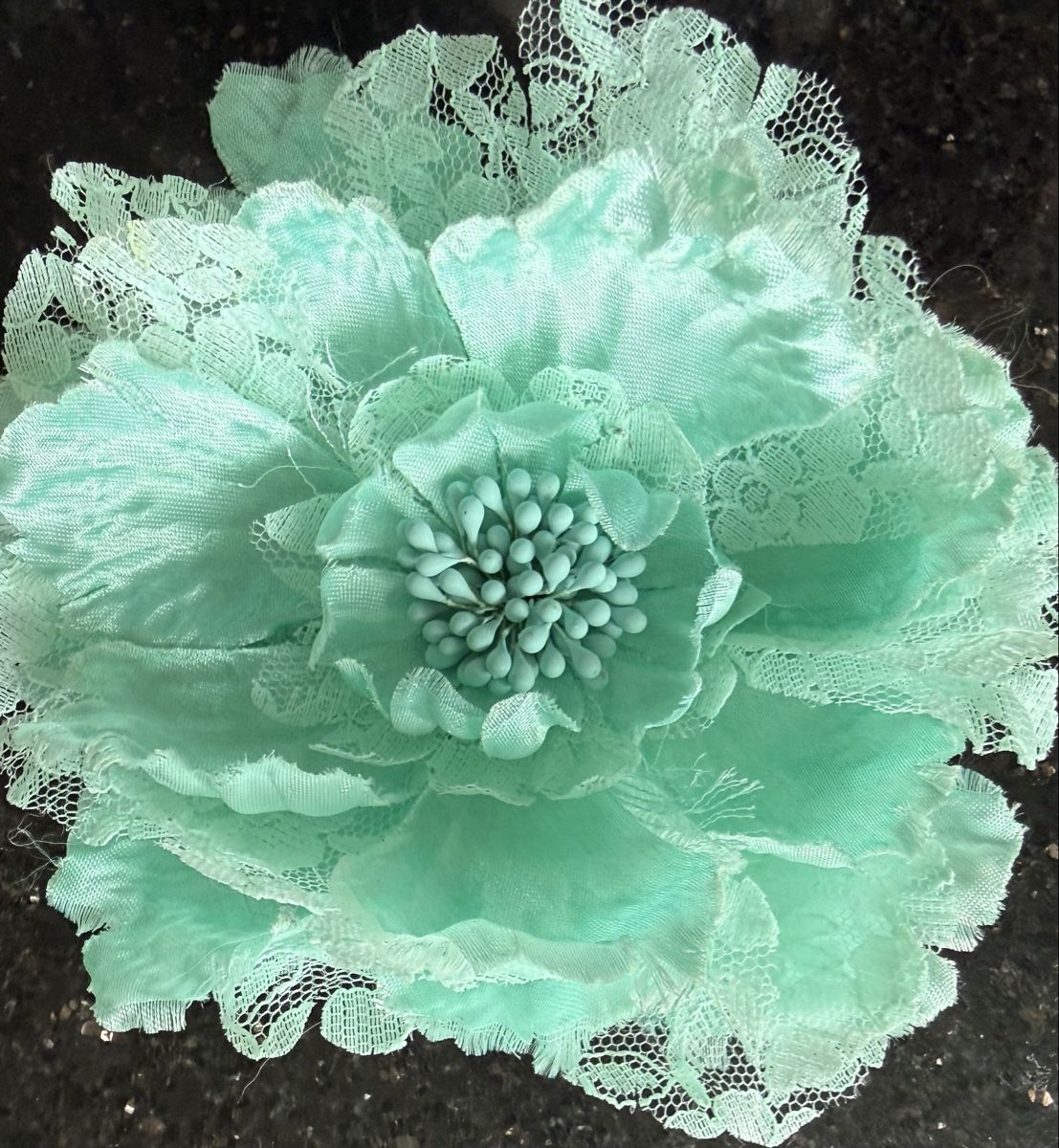 Accessori per capelli: Stoffblume Haarschmuck, Mintgrün – Nuovo (secondo la descrizione) da Lyss venduto da Sibella56
