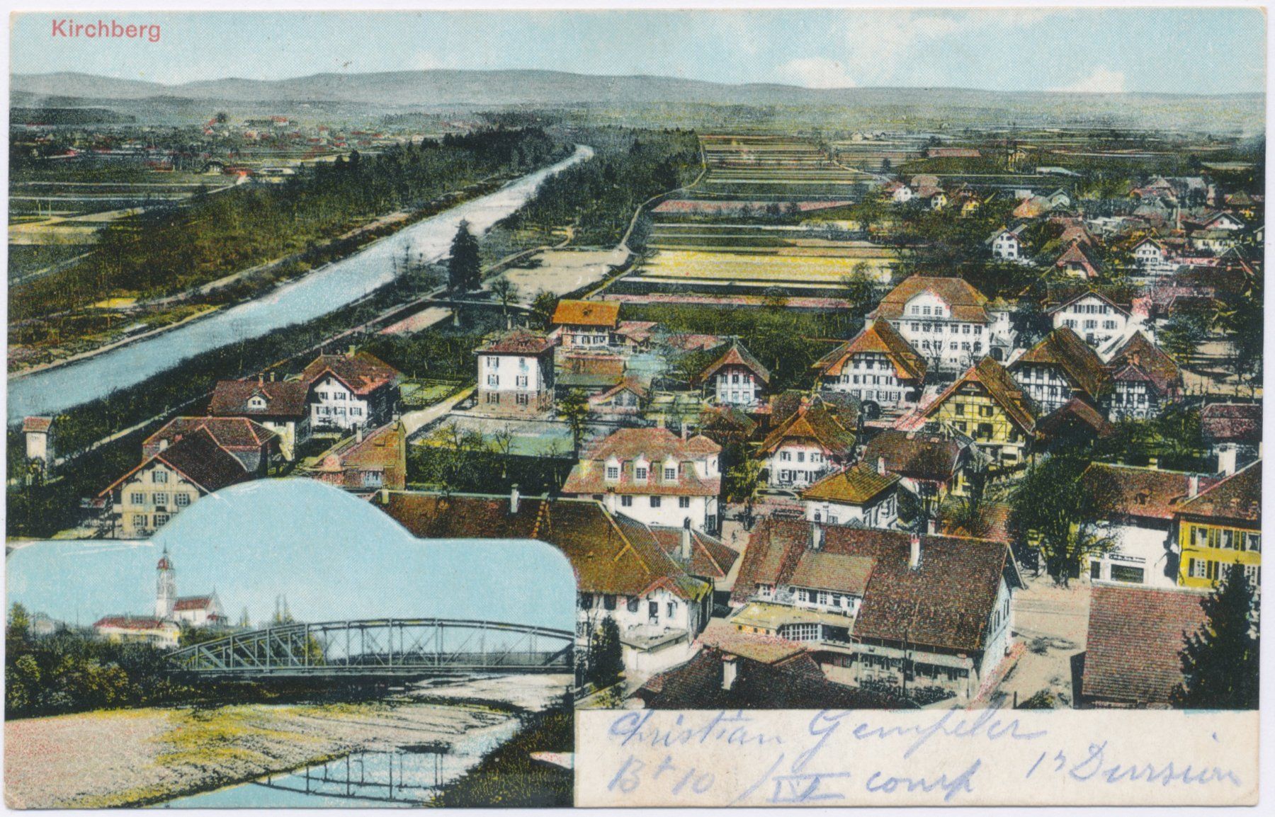 Cartoline postali: Kirchberg Litho 1914 2 Bild – Usato da Lützelflüh-Goldb venduto da fluidum