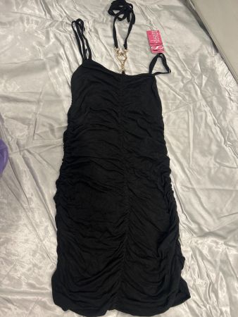 Minikleid Partykleid schwarz Figurbetont Gr S NEU