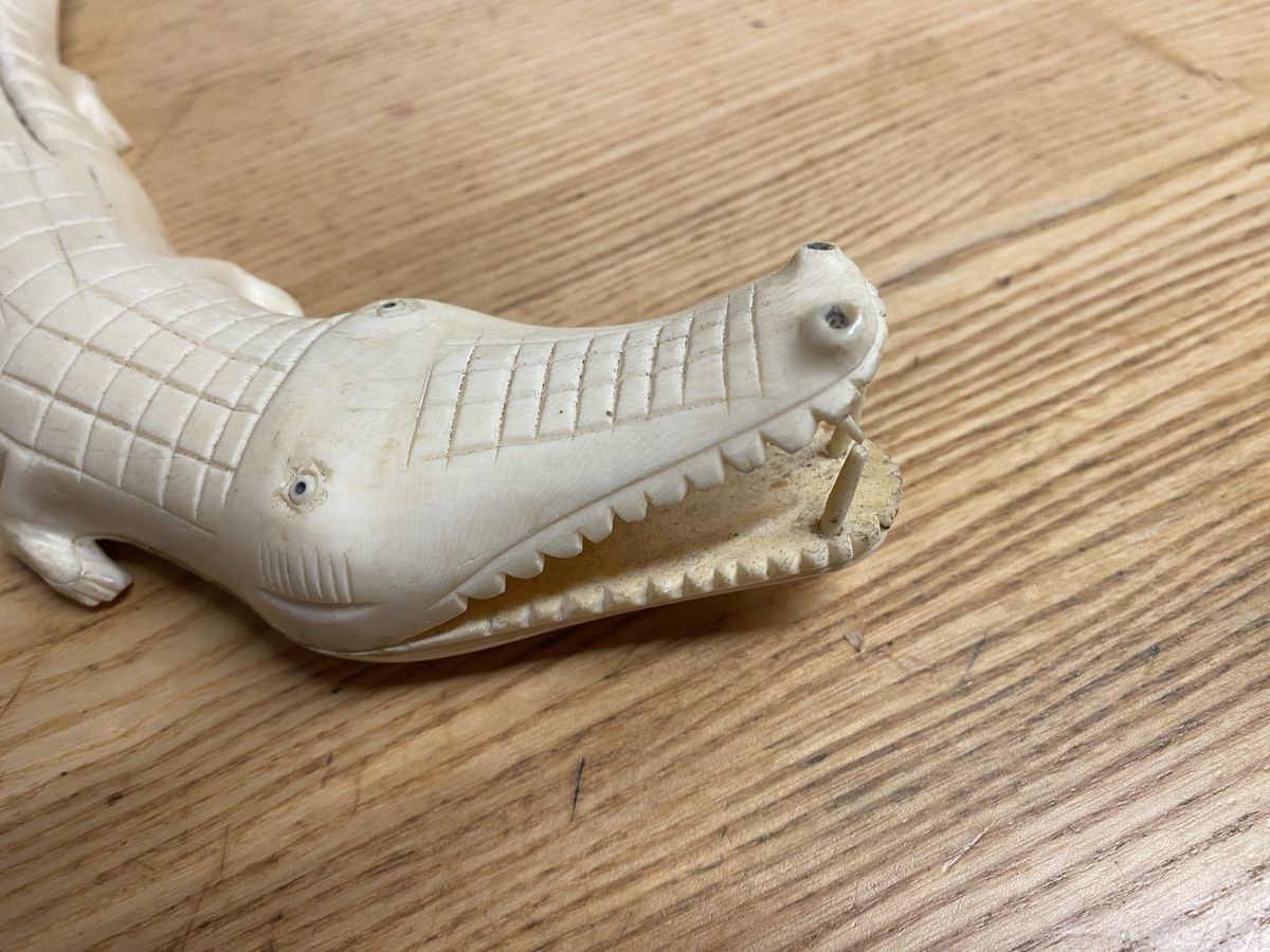 Sculture & Statue: Altes Krokodil aus Horn – Usato da Mosnang venduto da Goldwasser 1