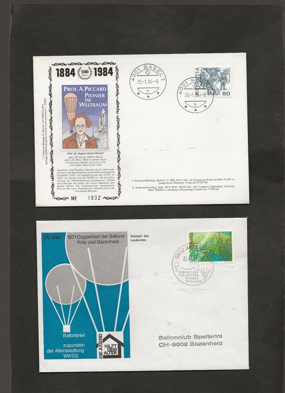 Tutti i francobolli: Flugpost Ballon Schweiz 8 Belege Luftpost – Usato da Au ZH venduto da xelagreb01 7