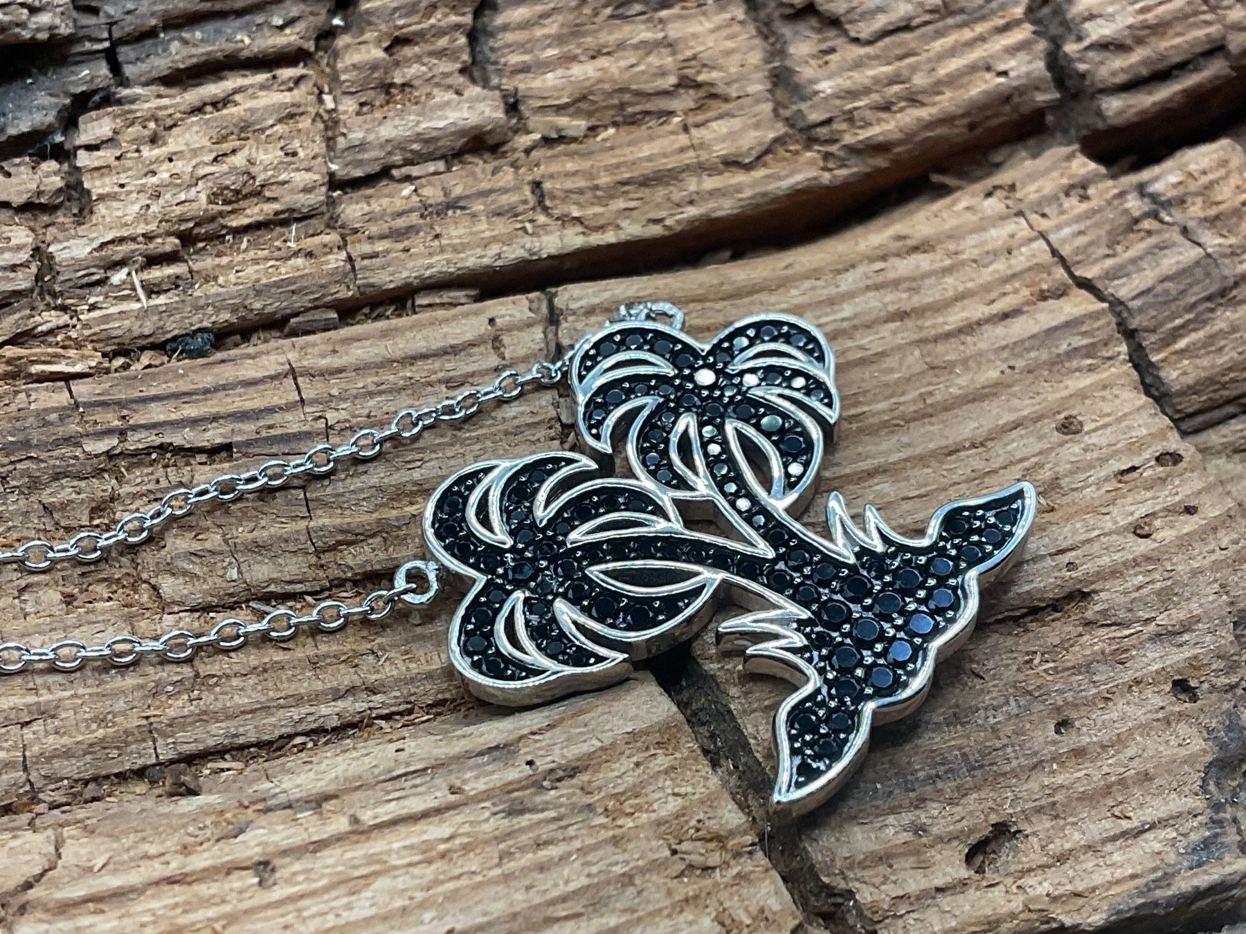 Catenine: Collier Sterlingsilber mit schwarzem Spinell – Nuovo (secondo la descrizione) da Luzern venduto da S.Kern01