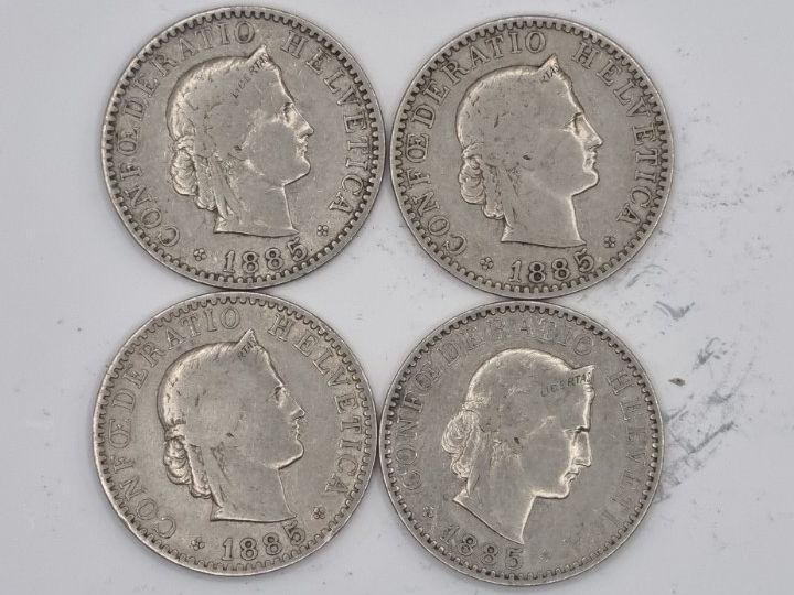 Tutti le monete: 20 rappen 1885 Lot 4 Stück – Usato da Bure venduto da chap981
