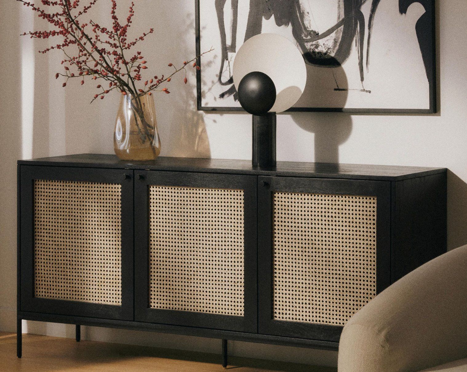 Westwing Cassettiere: Westwing, Sideboard Vienna mit Wiener Geflecht - schwarz – Usato da Aarburg venduto da ste_clp7 3