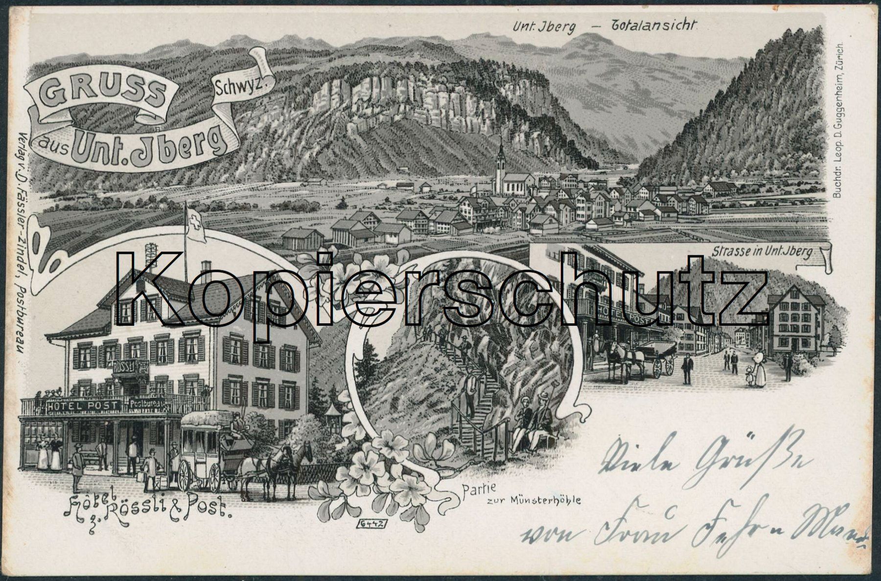Ansichtskarten: SZ Unteriberg - Postkutsche - Litho – Gebraucht aus Schindellegi von Jonathan77
