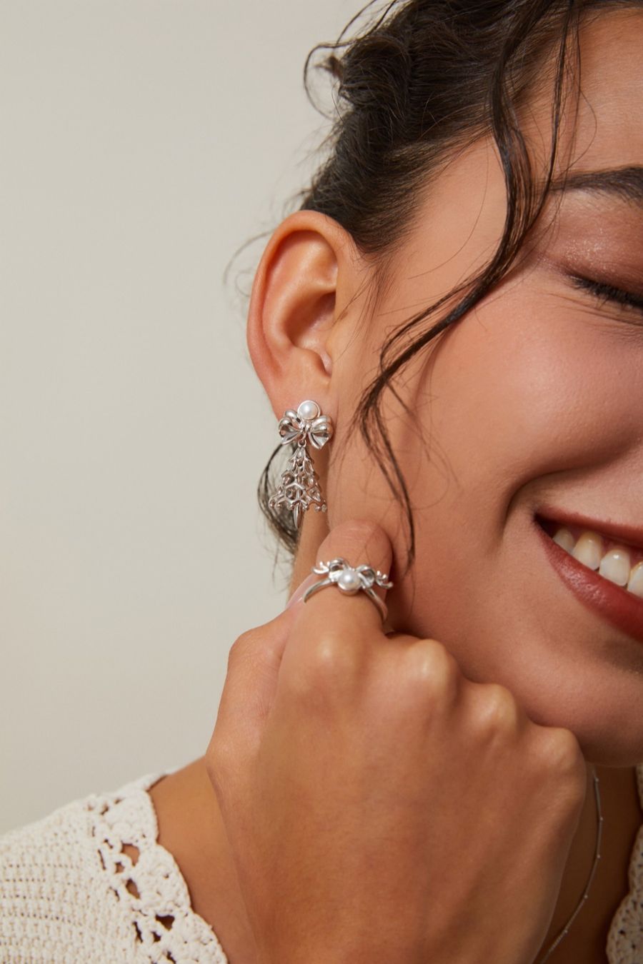 Boucles d'oreille: Silber Weihnachtsbaum Design Perlen-Ohrringe – Neuf avec emballage d'origine à Romoos par Jewelrylover 3