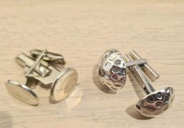 2 pairs of sterling silver cufflinks