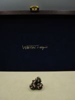 Boutons de manchette WARMAN Passem. de soie, VERT-ROSE