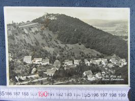 FLÜH SO AK MIT RUINE LANDSKRON LEIMENTAL 1947 ECHTE FOTO
