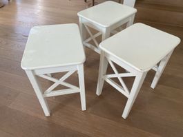 Hocker weiss 3er Set 