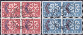 1959, Nr.349+350 /EUROPA Viererblöcke +Ersttags-Stempel BERN