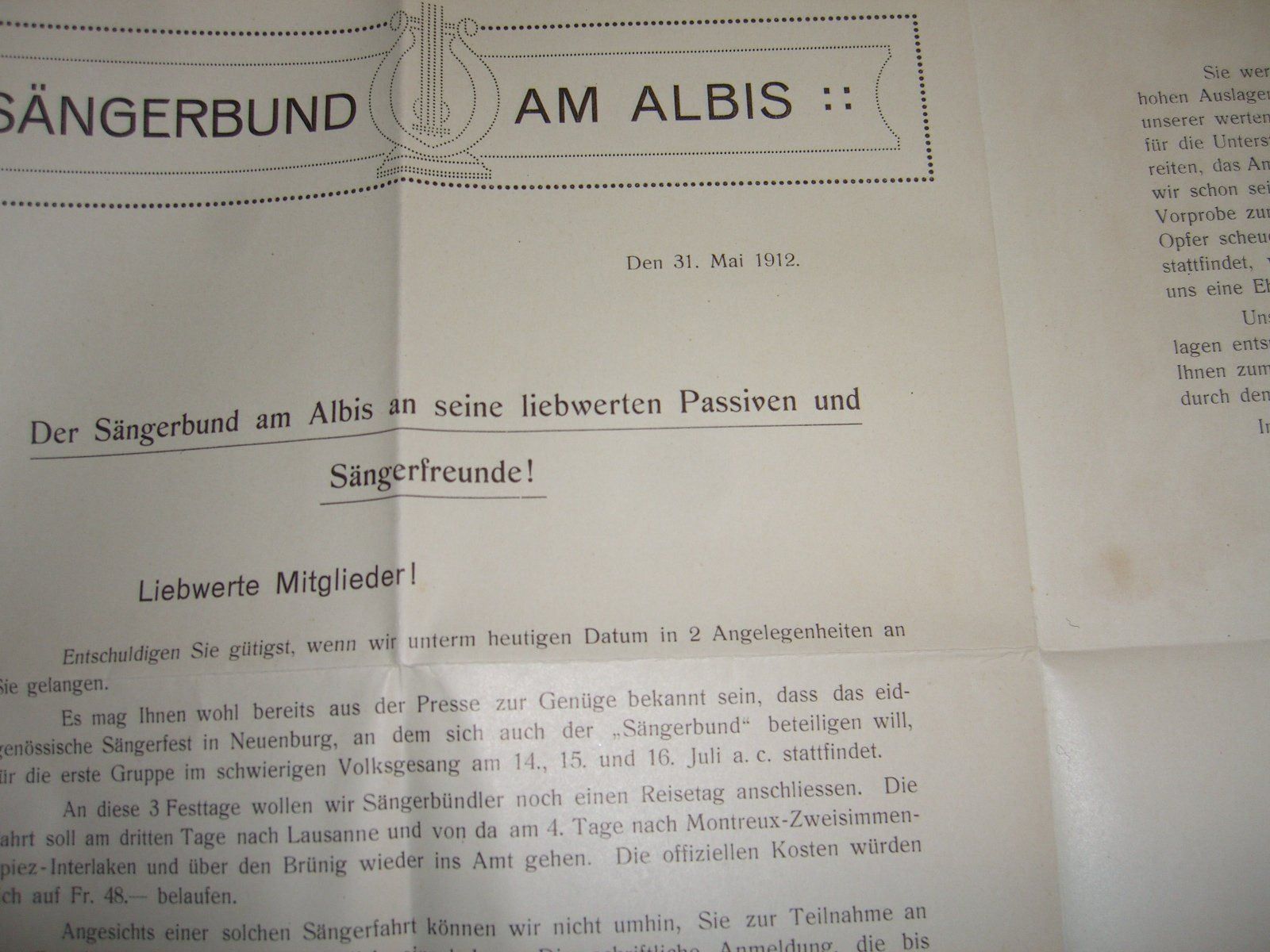 Dokumente: Sängerbund Albis - Protokollbuch – Gebraucht aus Bischofszell von Joachim-115 5