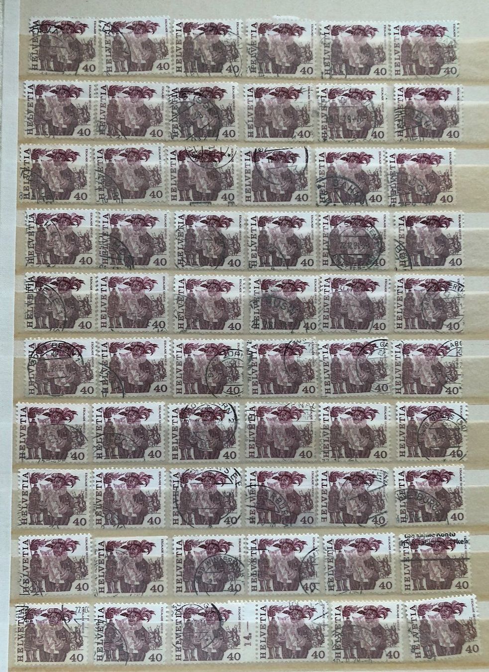 Alle Briefmarken: Nr.598 mit Stempel 60 Stück – Gebraucht aus Aarau von Billa007