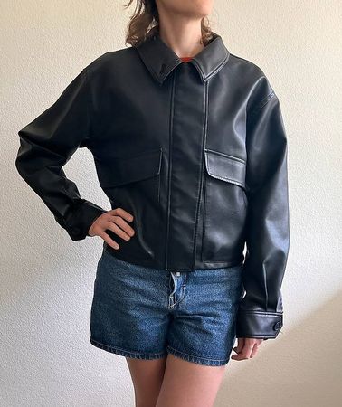 Stylische Faux-Leather Jacke  Made in Japan!