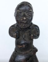 seltener wunderschöner Benin Bronze Zwerg Figur Höhe 12 cm