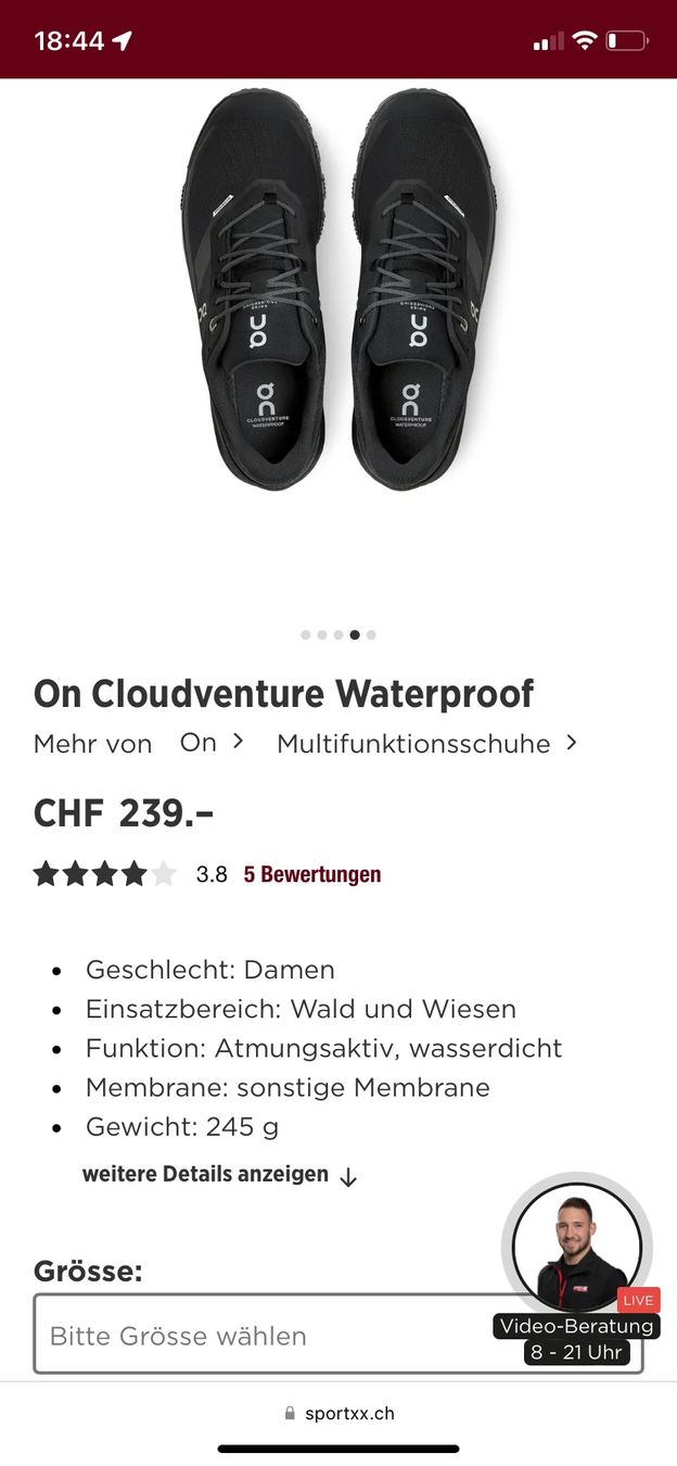 On Scarpe da donna: !NEU! GR 42 ON CLOUDVENTURE waterproof – Nuovo e nell'imballaggio originale da Samstagern venduto da mini22 5