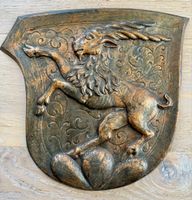Antikes Wandbild Relief Kupfer Kupferblech Steinbock