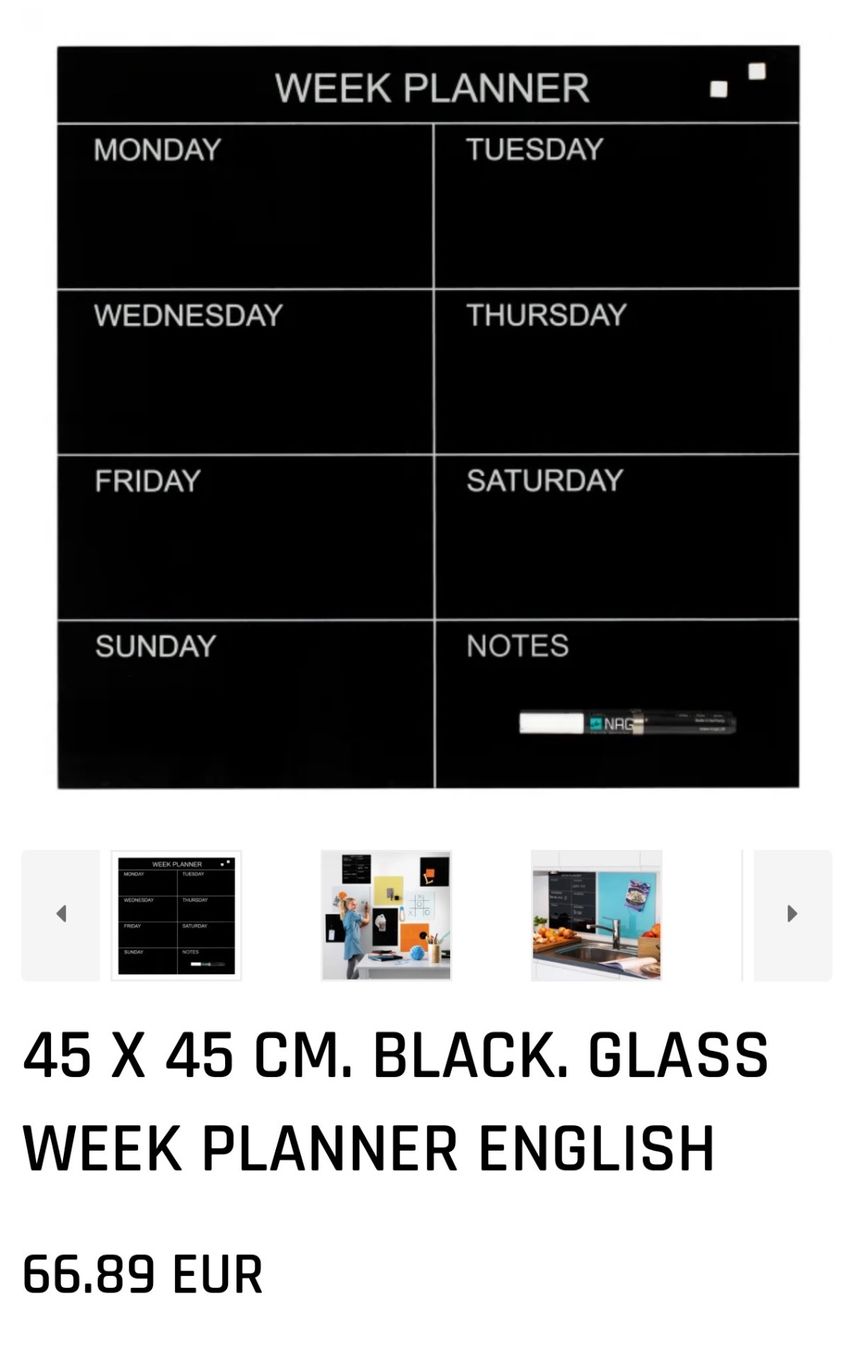 Calendari: Week Planner aus Glas – Usato da Zürich venduto da carlotti 2