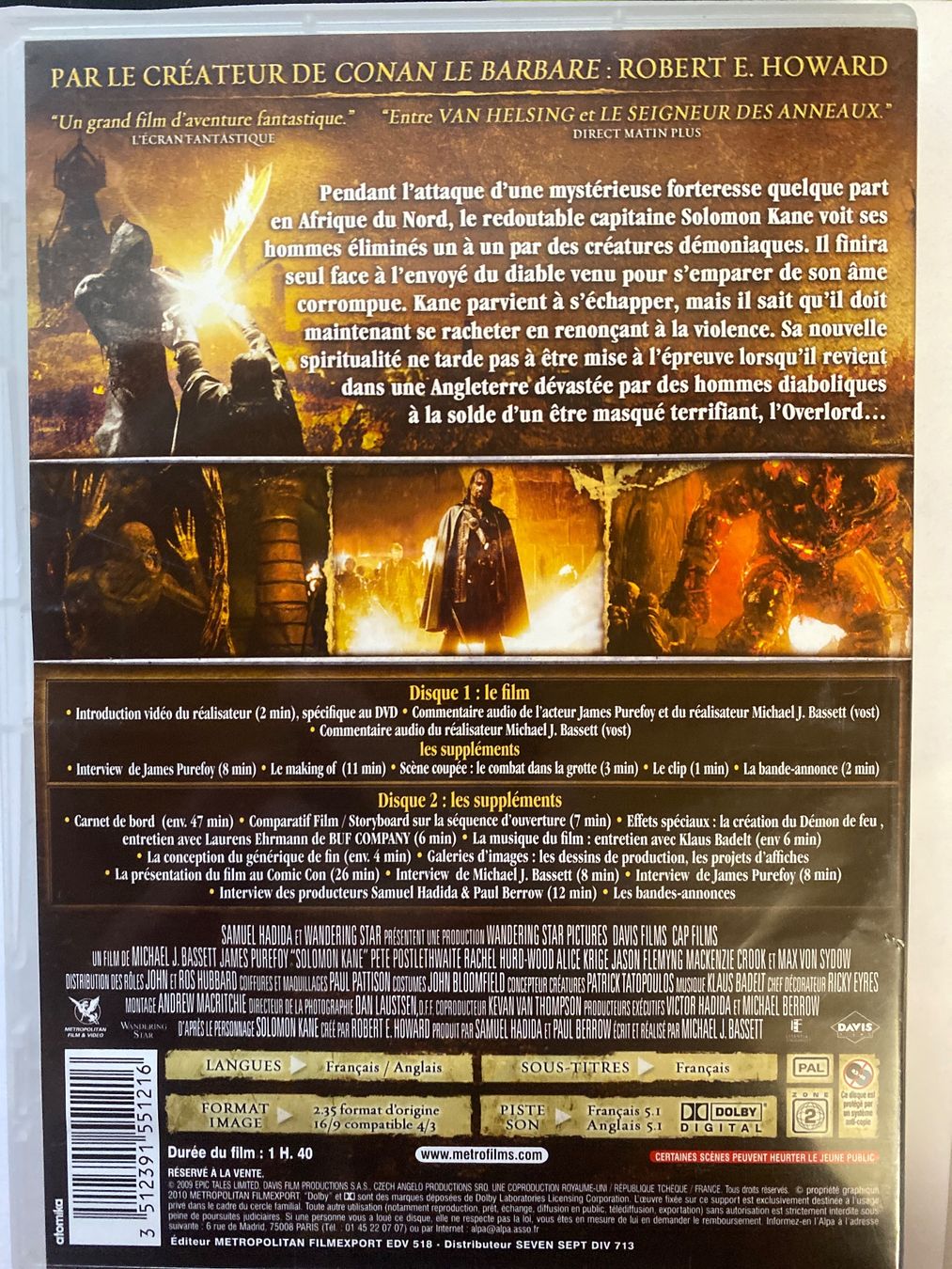 Tutti i DVDs: DVD - Solomon Kane édition collector 2 disques – Usato da Le Brassus venduto da cinema13 1