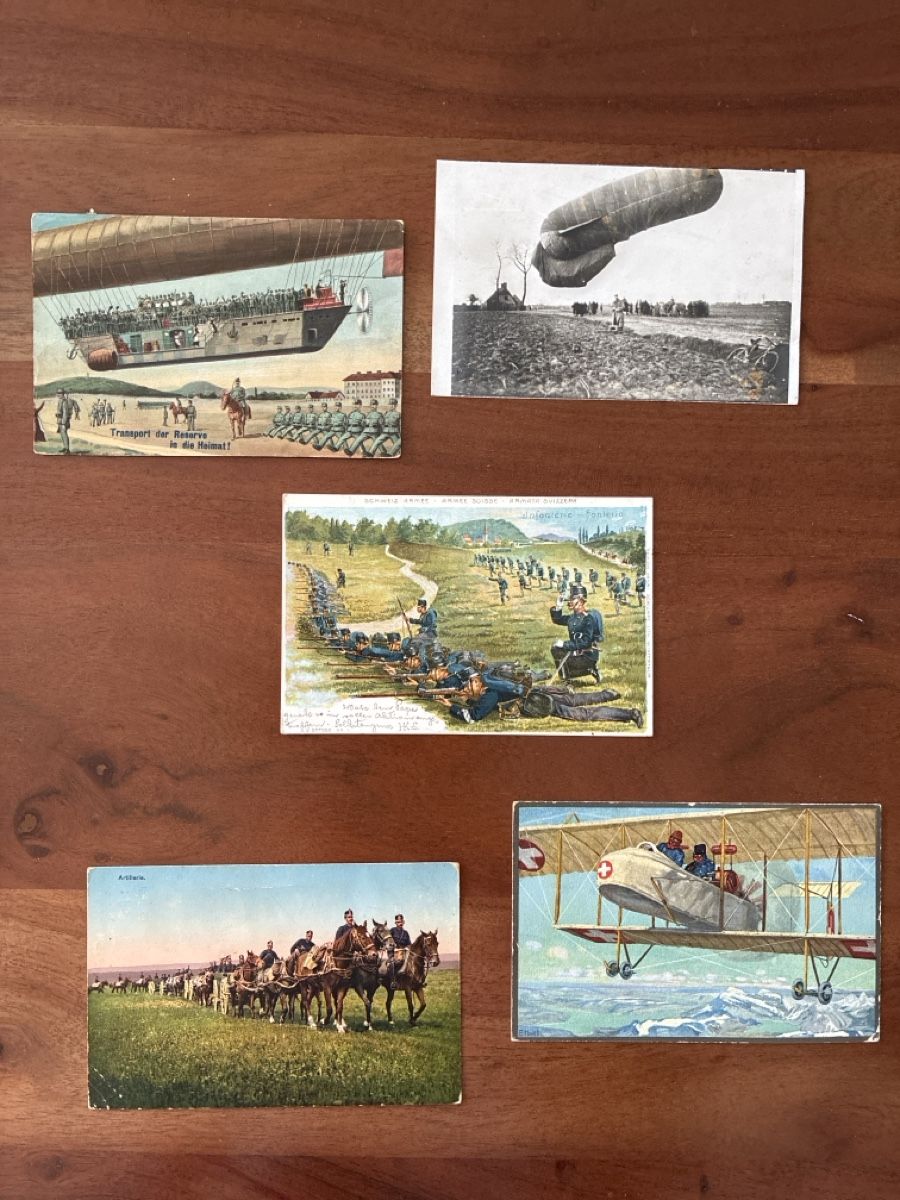 Cartoline postali: 10 Ansichtskarten Schweiz vom Militär 12 – Usato da Oftringen venduto da Cla.vD.74