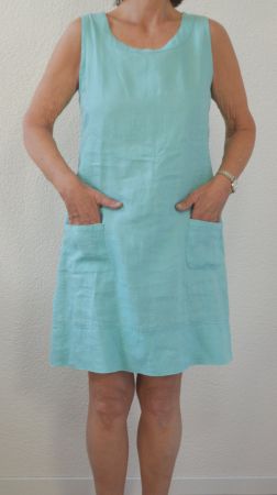 Leinen-Kleid mit Reissverschluss rückseitig