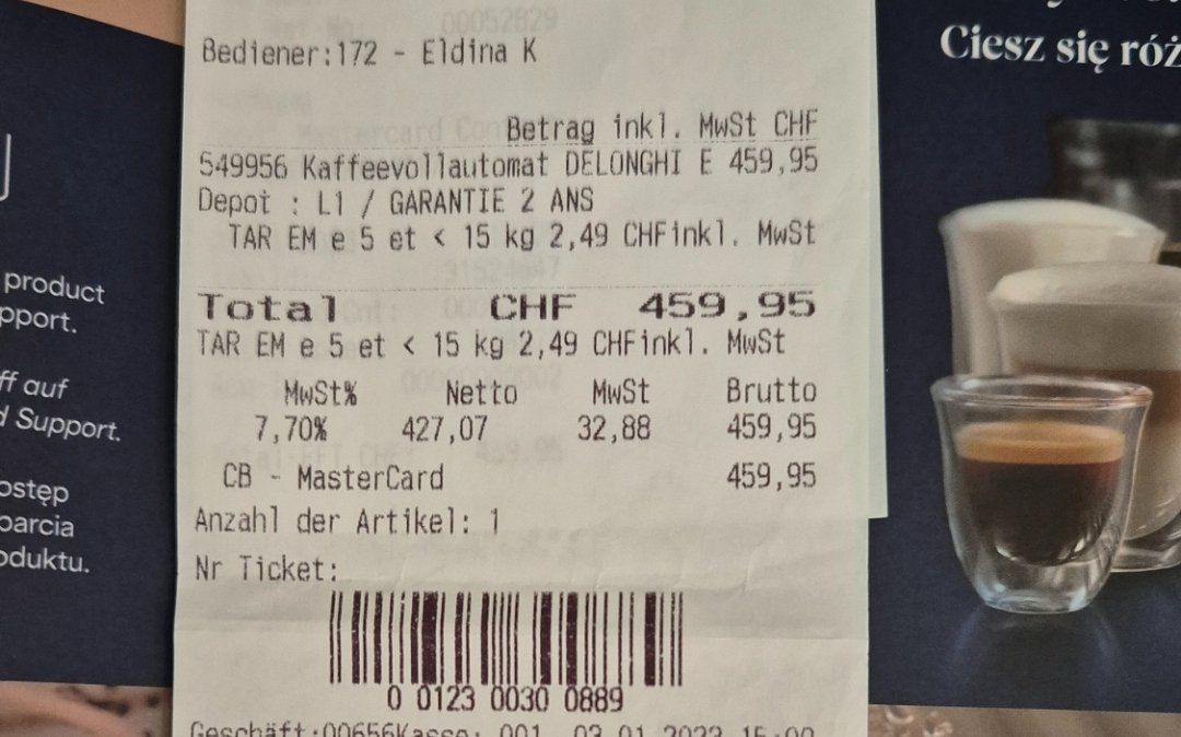 De'Longhi Kaffeemaschinen & Espressomaschinen: De Longhi Vollautomat Kaffeemaschine – Neu (gemäss Beschreibung) aus Liebefeld von Straycats 2