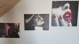 Leinwandbilder 3er Set Motiv Frau / Erotik / Mistress / BDSM
