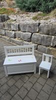 Kinder Sitzbank mit Stauraum und Stuhl weiss gebraucht