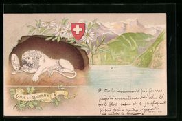 Präge-Lithographie Luzern, Löwen-Denkm
