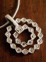 Kette Anhänger Ohrringe Schmuckset LBVYR silberfarben glitzr