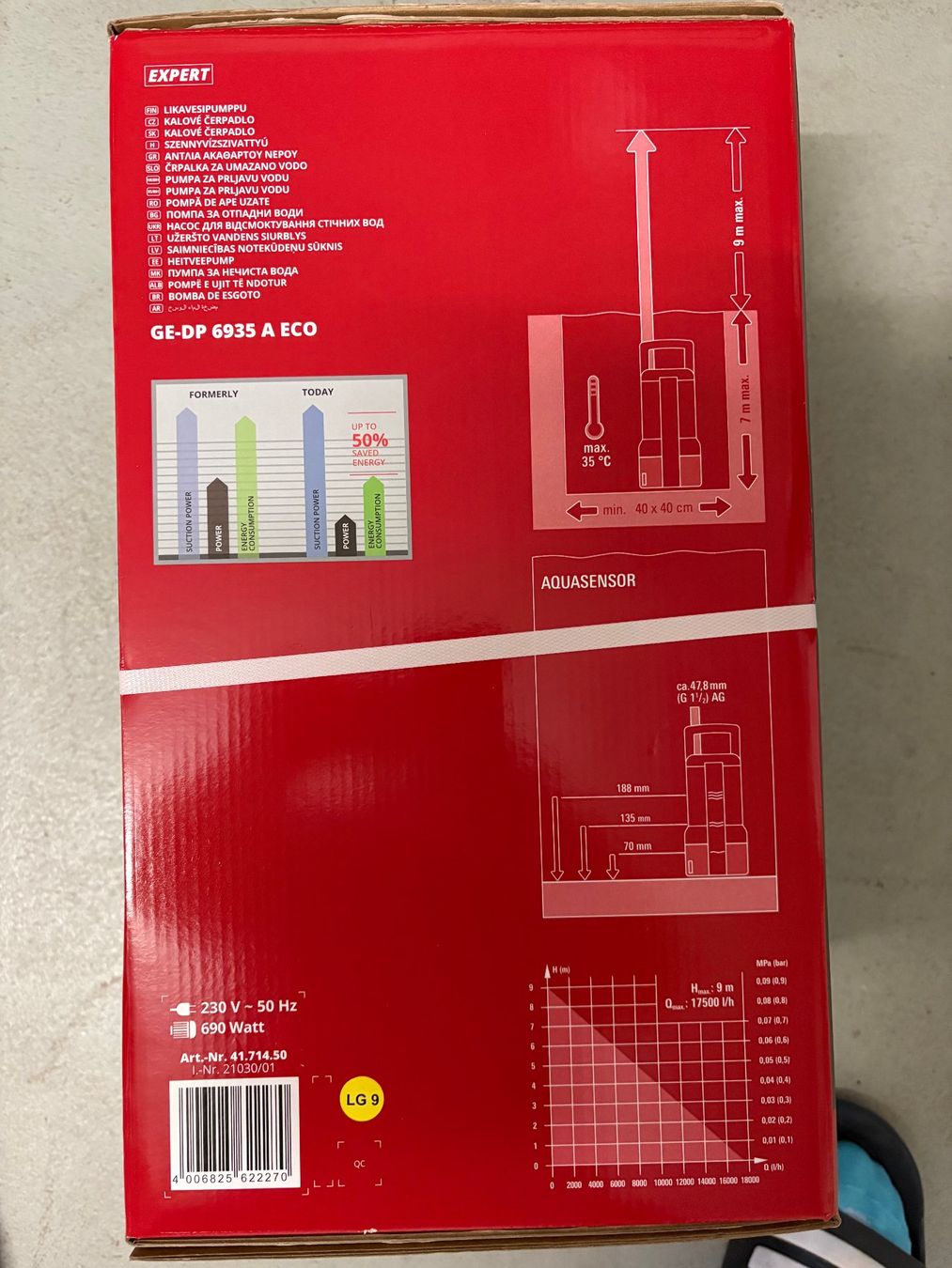 Einhell Pompe & Parti di ricambio: Einhell Wasserpumpe GE-DP 6935 A ECO – Nuovo e nell'imballaggio originale da Herisau venduto da Ochsi6 1