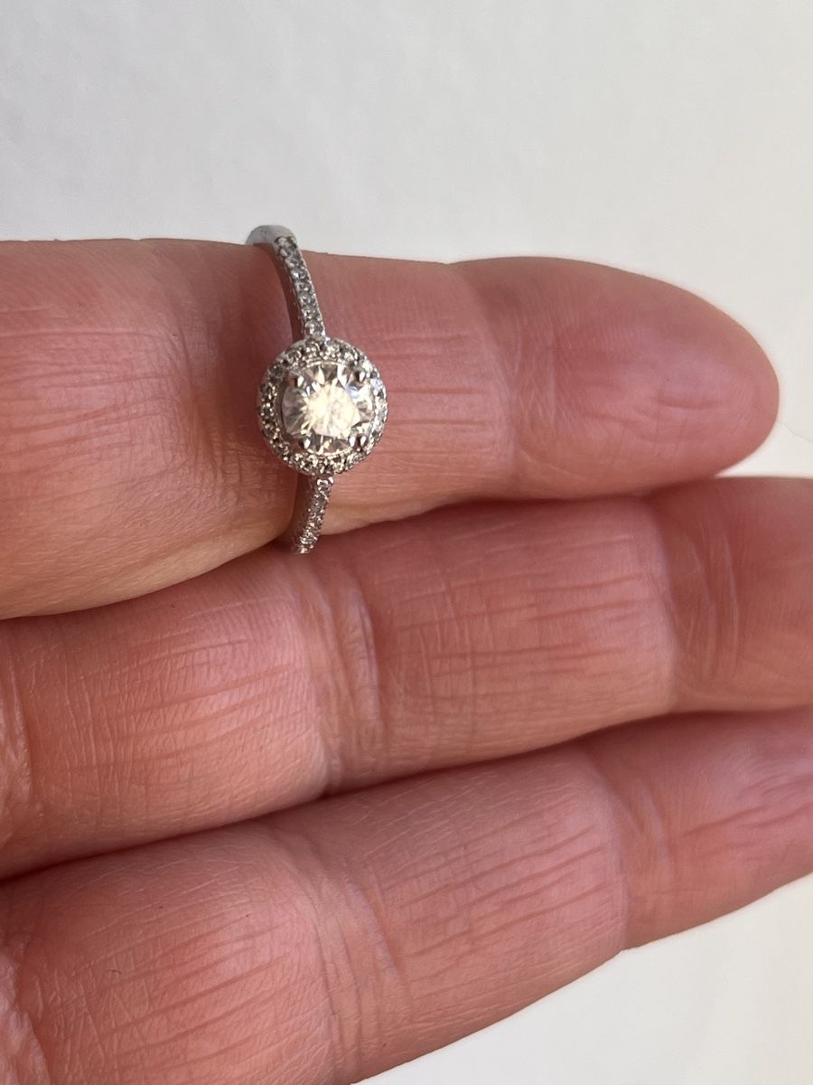 Anelli: Silber Ring mit Moissanit (5 mm) verstellbar – Nuovo e nell'imballaggio originale da Möhlin venduto da mil_h55x 6