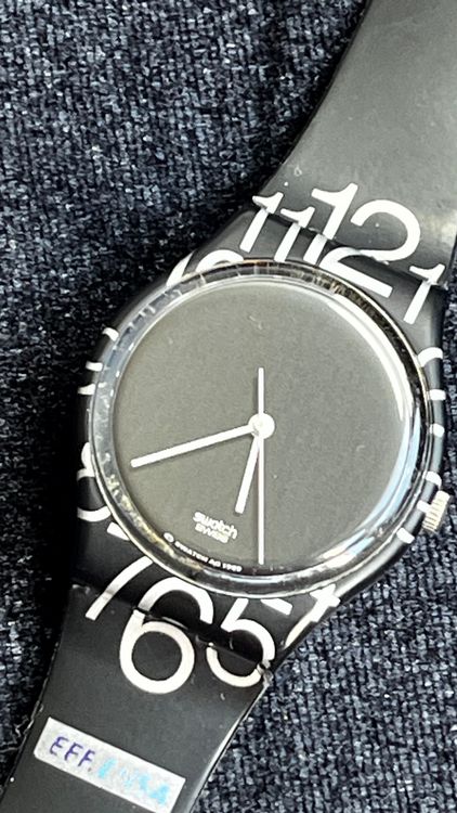 Swatch Orologi: Swatch Uhr, Schwarz-Weiss Design – Usato da Grenchen venduto da chththl 4