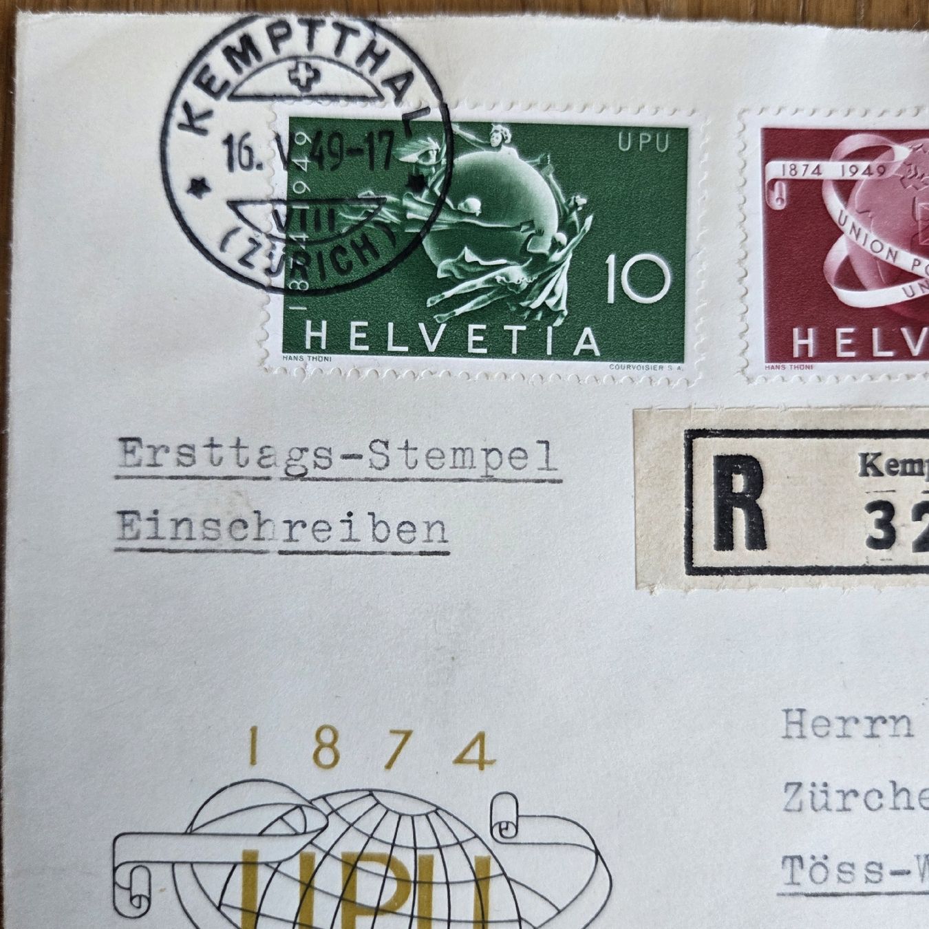 Tutti i francobolli: Alte Briefe von 1949 mit Schweizer Briefmarken - Top – Usato da Stans venduto da Ducati16 3
