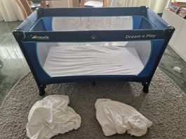 Hauck Reisebett Dream n Play blau mit Zubehör guter Zustand