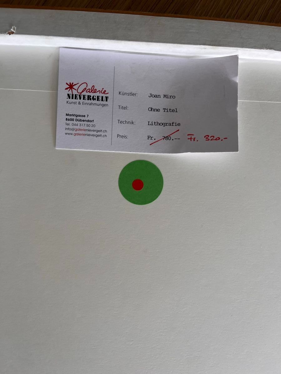 Poster & Bilder: Angebliche Lithographie Joan Miró – Gebraucht aus Zürich von Nat_Ascha 3