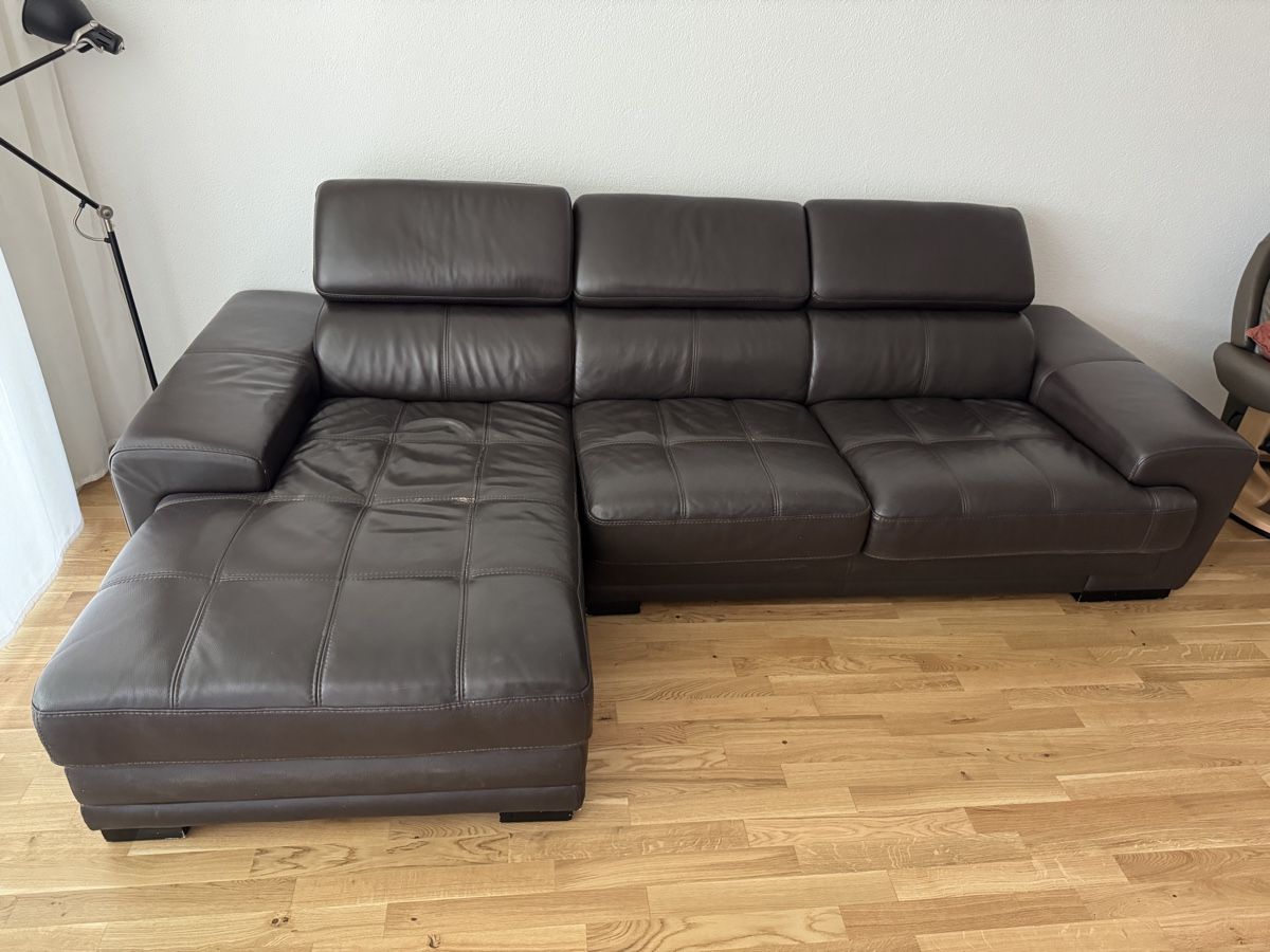 Divani: Ecksofa Leder braun mit Gebrauchsspuren ca. 3m – Usato da Zug venduto da nek_td9t