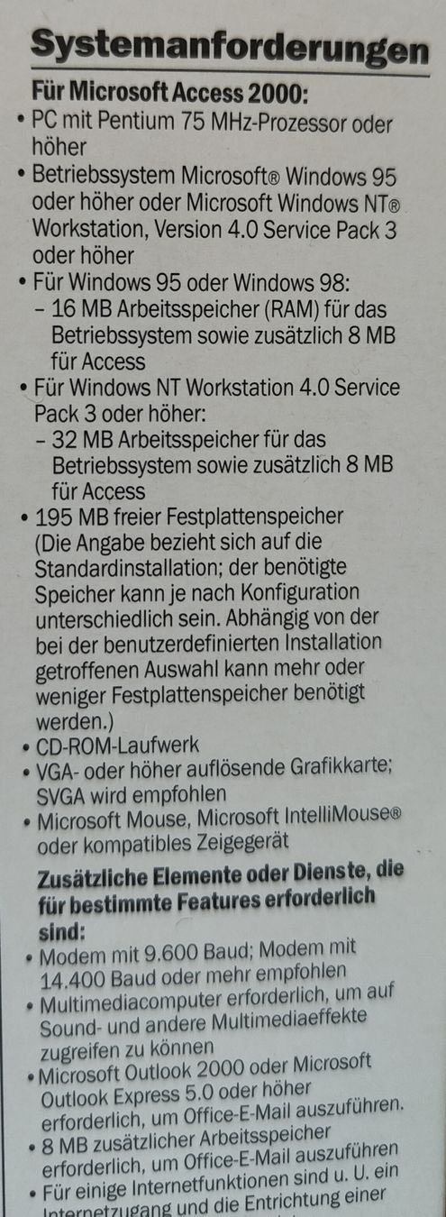 Microsoft Software: Microsoft Access 2000 Udate – Gebraucht aus Romanshorn von katoomba11 2